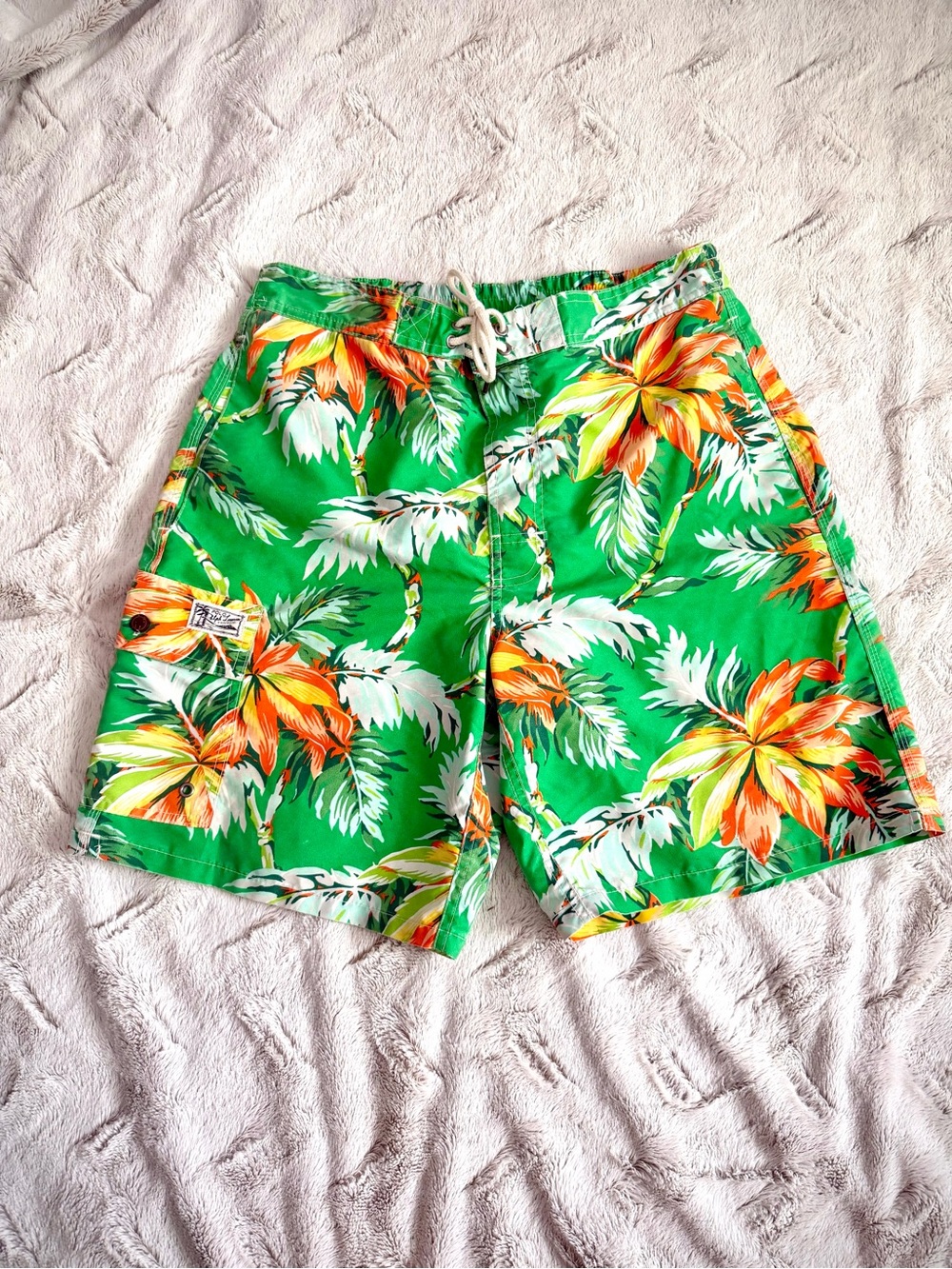 Ralph Lauren Green Tropical Floral Board Shorts